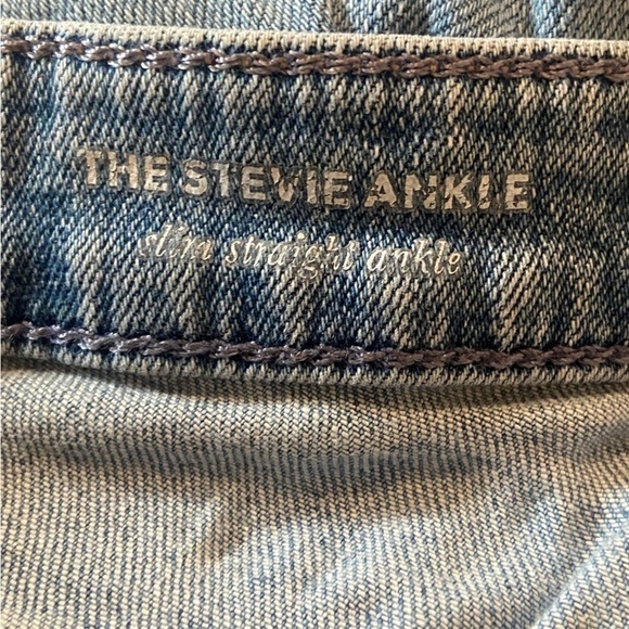 AG GUC The Stevie Ankle Slim Straight Raw Hem medium wash denim size 26R - Picture 5 of 7